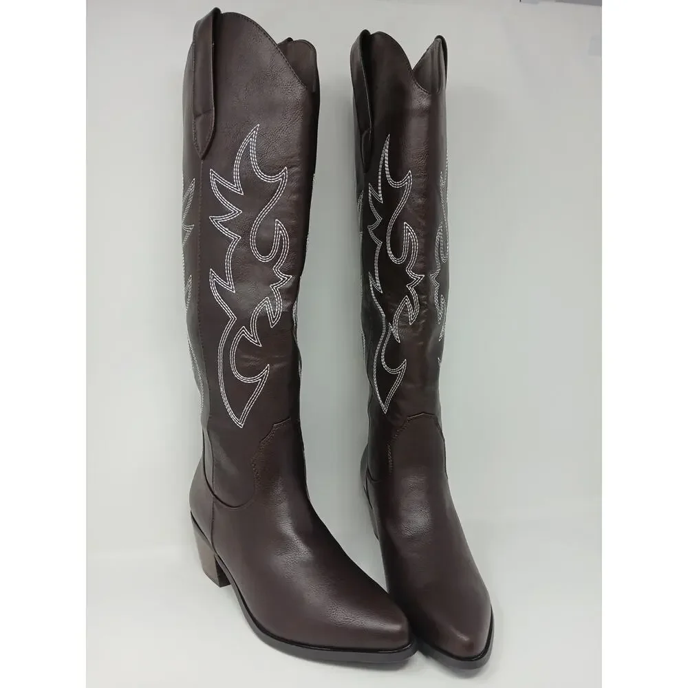 Billini Urson Dark Brown Western Cowboy Boots Women Size US 7 New With Box B992